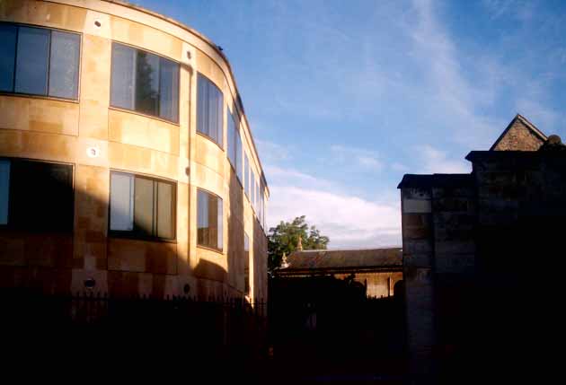 Downing College, photo centre of Quinlan Terry building