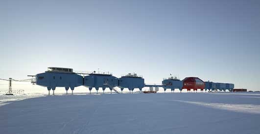 Polar Research Station building in Antarctica