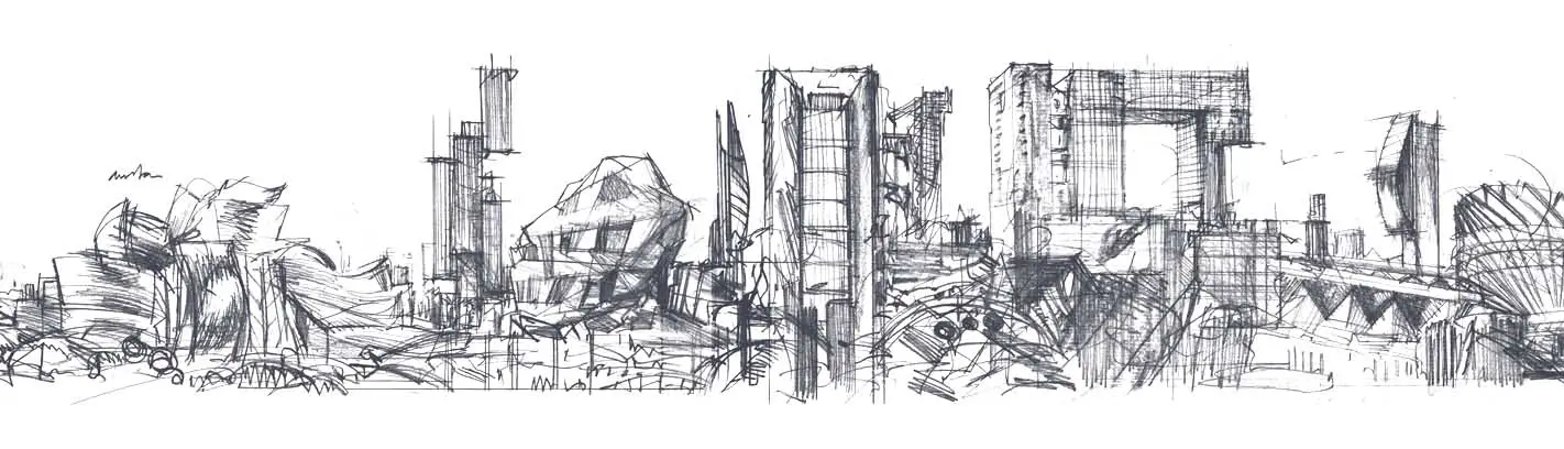 new york skyline drawing. The drawing in the header is
