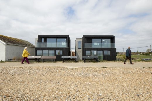 The Line Houses on Camber Sands Beach, East Sussex