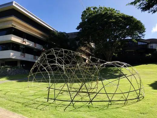 Kagome Bamboo Woven Pavilion at QLD University in Brisbane
